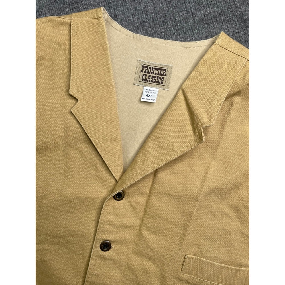 Frontier Classics Vest Mens 4XL Tan Cotton Canvas Western Workwear Notch Lapel